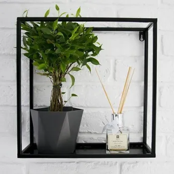 police Nástěnná police 35x35 cm černá