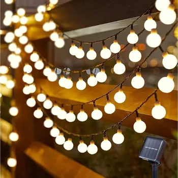 Venkovní osvětlení Brilagi - LED Solární dekorační řetěz BUBBLE 50xLED/8 funkcí 7m IP65 teplá bílá