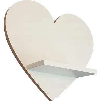 police Závěsná police Moliland Elegance Srdce XL 40x13,8x40 cm bílá