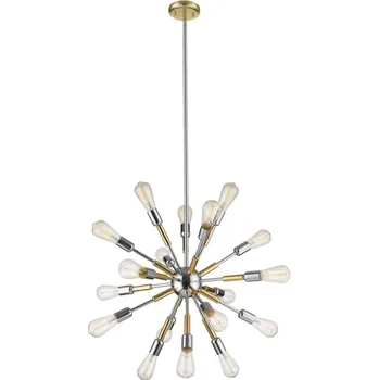 Klausen 109001 - Lustr na tyči COMET 18xE27/11W/230V lesklý chrom/zlatá