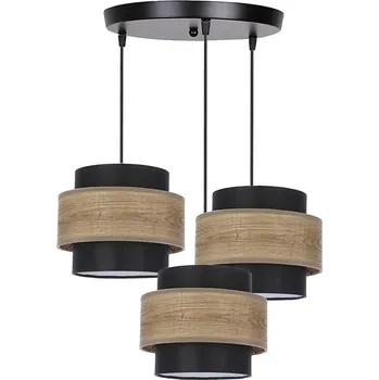 Lustr na lanku TWIN 3xE27/40W/230V hnědá/černá