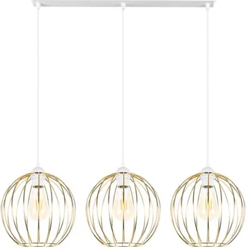 Lustr na lanku MATT 3xE27/60W/230V bílá/zlatá