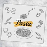 Skleněná kuchyňská deska na krájení s ozdobnou grafikou Italské těstoviny 60x52