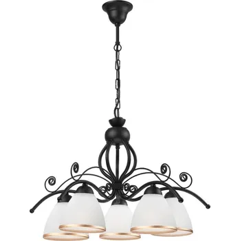 Lustr na řetězu RETRO II 5xE27/60W/230V černá matná