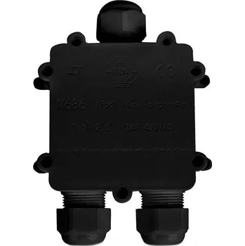 Venkovní osvětlení Voděodolná propojovací krabička IP68 černá