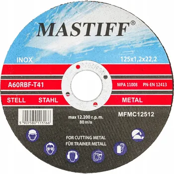 Řezný kotouč Řezací kotouč na kov Mastiff MFMC12512 125 x 22,2 mm
