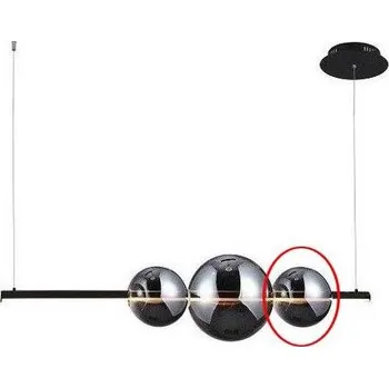 Stínidlo Azzardo - Náhradní sklo k lustru SANDRA černá/chromová - malé pr. 15 cm