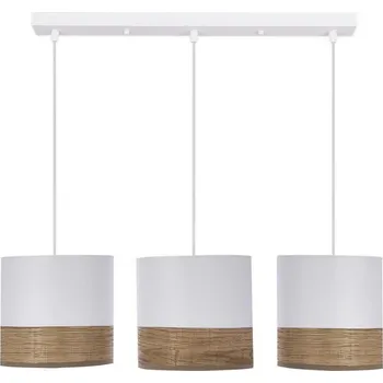 Lustr na lanku BIANCO 3xE27/40W/230V bílá/hnědá