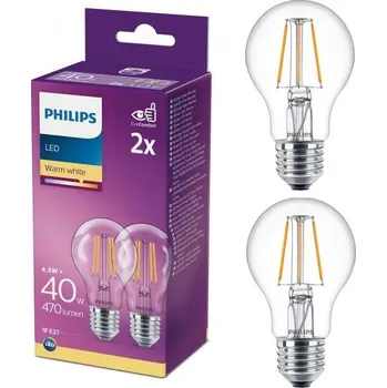 Žárovka SADA 2x LED Žárovka VINTAGE Philips A60 E27/4,3W/230V 2700K