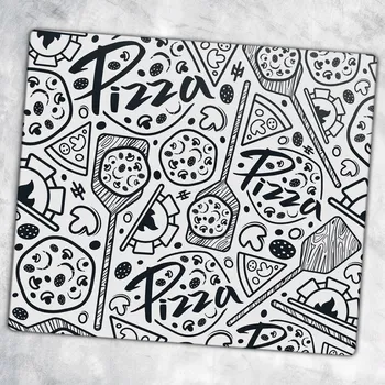 Obraz Tvrzené Multifunkční Dekorativní Skleněné Prkénko na Pizzu Černo-Bílé 60x52