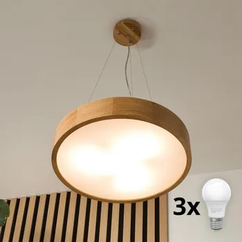 Brilagi - LED Lustr na lanku CARVALHO 3xE27/60W/230V dub pr. 47,5 cm