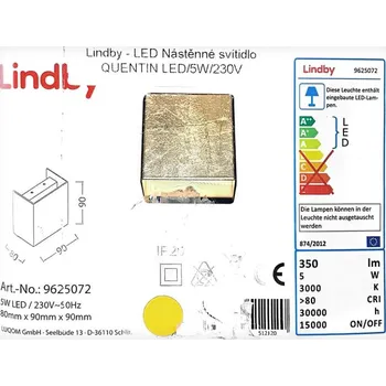 Nástěnné svítidlo Lindby - LED Nástěnné svítidlo QUENTIN LED/5W/230V