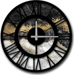 Nástěnné hodiny 50 cm 1xAA černá/zlatá/šedá