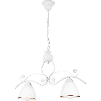 Lustr na řetězu RETRO 2xE27/60W/230V matná bílá