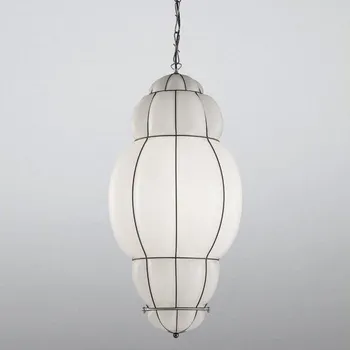 SIRU - Lustr na řetězu RIVISTO 1xE27/60W/230V pr. 45 cm černá/bílá benátské sklo