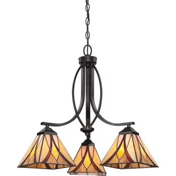 Elstead QZ-ASHEVILLE3 - Lustr na řetězu Tiffany ASHEVILLE 3xE27/60W/230V
