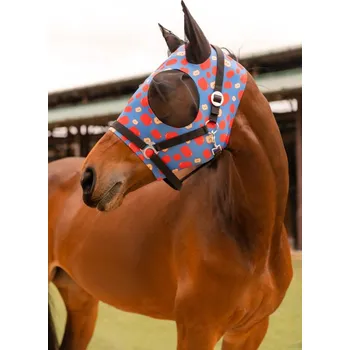 Koňská maska proti hmyzu Maska proti mouchám Horze elastic Pull ON shetland jablko