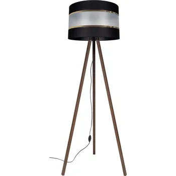Lampička Stojací lampa CORAL 1xE27/60W/230V hnědá/černá/zlatá
