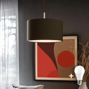 Eglo - LED Lustr na lanku TUNJA 1xE27/60W/230V hnědá