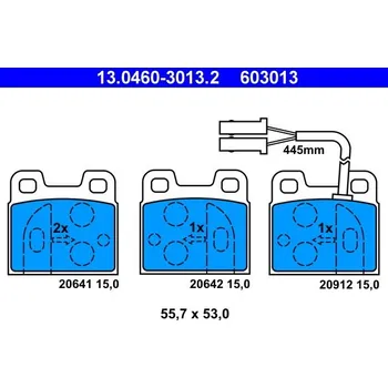 Auto-moto Sada brzdových destiček, kotoučová brzda ATE 13.0460-3013.2