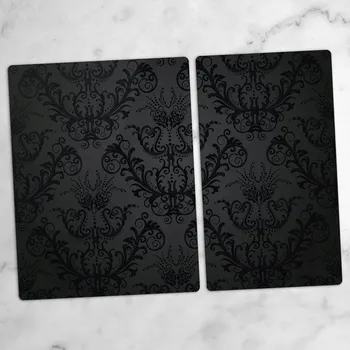 Obraz Dekorativní Desky Tvrzené Sklo na Krájení Černá Ozdoba 40x52 a 30x52
