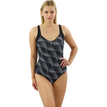 Dámské plavky Dámské jednodílné plavky Viki černé s bílými puntíky M