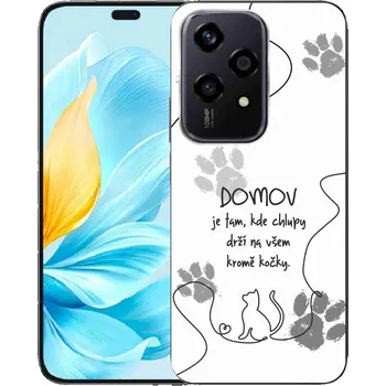 Pouzdro na mobilní telefon Gelový kryt mmCase na Honor 200 Lite 5G - kočičí motiv bílé pozadí