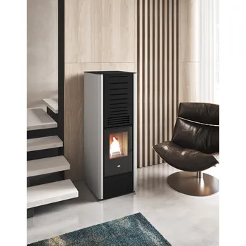 Krbová kamna Sklo pro Peletová kamna XXL EVA KAREN 9,5 kW velký zásobník 45 kg