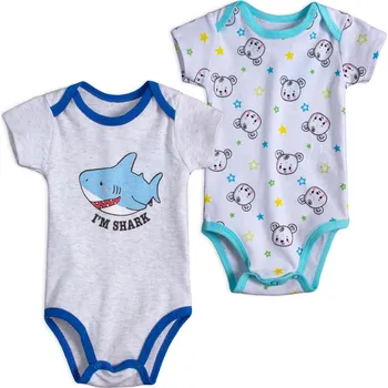 Kojenecký body Kojenecké body MINI-MOME MEDVÍDEK a ŽRALOK balení 2 ks Velikost: 86