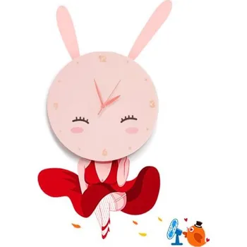 Dětské svítidlo LED Dětské nástěnné svítidlo s hodinami LED/1W/3xAAA zajíc