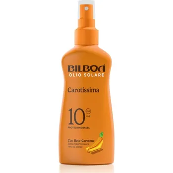 Přípravek na opalování Bilboa Carotissima Olio olej na opalování ve spreji s betakarotenem SPF 10 200 ml