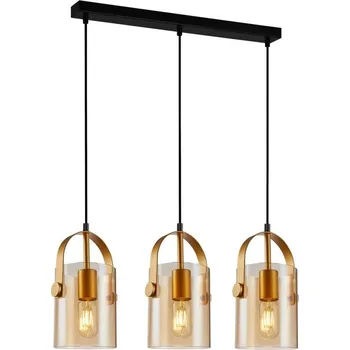ITALUX PND-32453-3-GD+AMB - Lustr na lanku NANESMA 3xE27/40W/230V zlatá