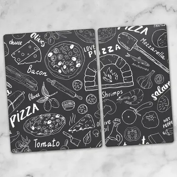 Kuchyňské prkénko Skleněné kuchyňské desky na servírování s grafikou Pizza, prkénko 40x52 a 30x52