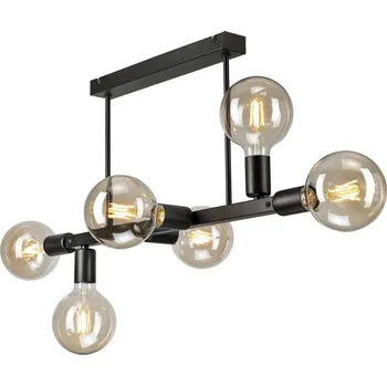 Lustr na tyči ASTRID 6xE27/60W/230V černá