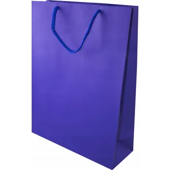 Nákupní taška Tmavě modrá papírová taška PREMIUM 24x9x32 cm PRESTIGE na nákupy a dárky