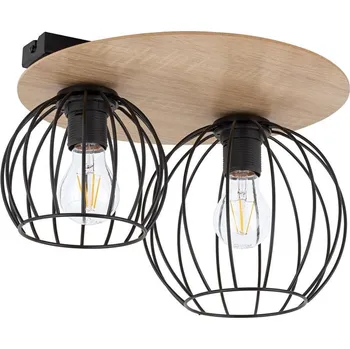 Přisazený lustr CYBER 2xE27/60W/230V dřevo/černá