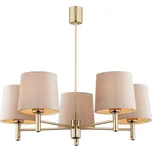 Argon 2105 - Lustr na tyči PONTE 5xE27/15W/230V mosaz/béžová
