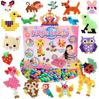 Dětské navlékací korálky Vodní korálky sada 1400 ks plastové pro děti 5 let+