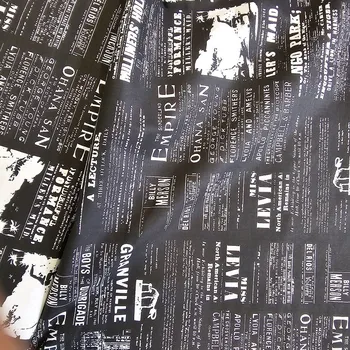 Newspaper černé bavlna cena za 1 metr Český výrobce