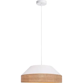 Lustr na lanku MANISO 1xE27/60W/230V pr. 45 cm bílá/béžová