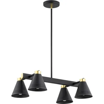 Argon 1774 - Lustr na tyči AVALONE 4xE27/15W/230V černá/zlatá