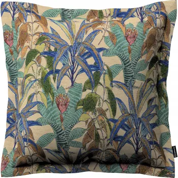Polštář Povlak na polštář 45x45 cm, zeleno-modré rostlinné motivy