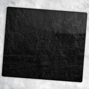 Obraz Kuchyňská Multifunkční Ozdobná Deska Tvrzené Sklo Tmavý Kámen 60x52