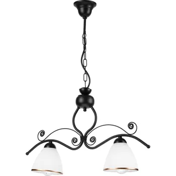 Lustr na řetězu RETRO 2xE27/60W/230V matná černá