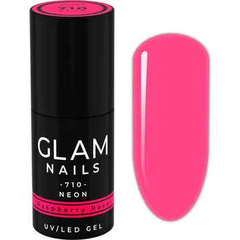 Lak na nehty Hybridní lak Glam Nails 710 Raspberry Rave 6 ml