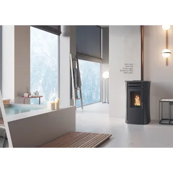 Krbová kamna Hermeticky těsná kamna rozvod vzduchu EK DANIA PLUS AT vetro sklo The Mind WiFi