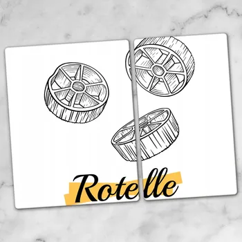 Obraz Skleněné kuchyňské desky na krájení s grafikou - těstoviny Rotelle, 40x52 cm a 30x52 cm