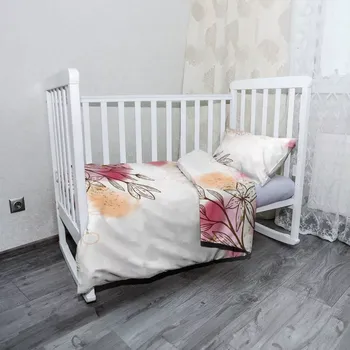 Povlečení Sablio Mikroplyšové povlečení do dětské postýlky Jarní akvarel - 120x90 / 40x60