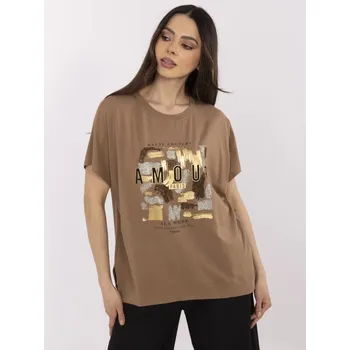 Dámská tunika Stylová blůza v hnědem odstínu CLM-