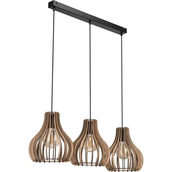 Lustr na lanku TUCCI 3xE27/15W/230V dub/černá